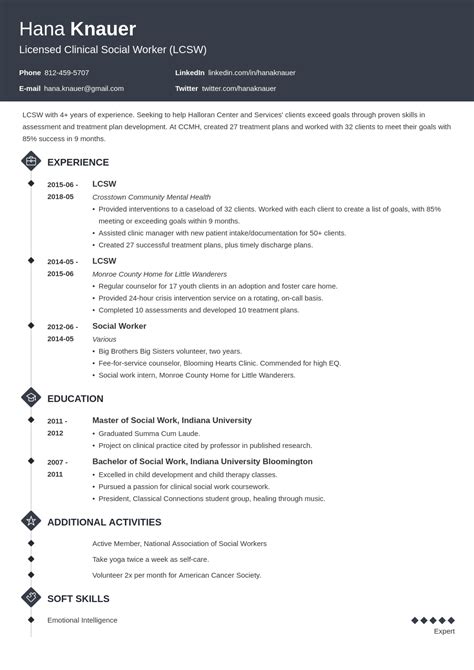 Social Work Resume Examples For A Social Worker 20 Tips