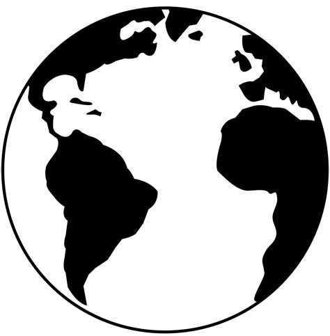 Earth Black And White Clipart Clipart Best