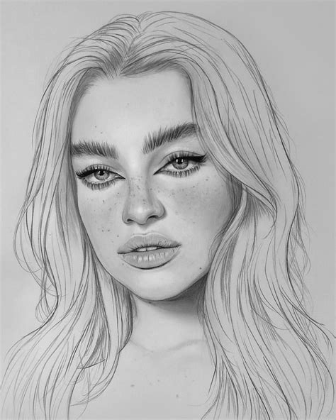 Wip Of This Beautiful Portrait Drawing Realistic Drawings Portrait