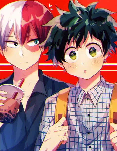 Todoroki Shouto And Midoriya Izuku Personajes De Anime Ilustraciones Imagenes Kawaii