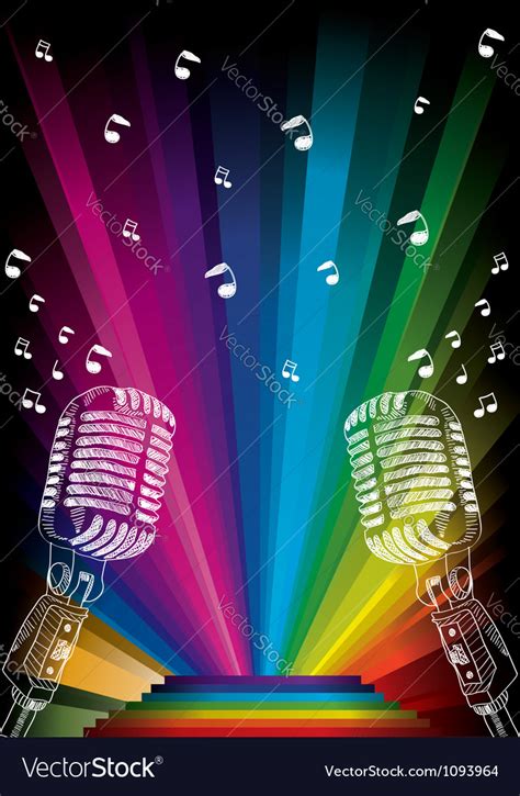 Microphone On Rainbow Royalty Free Vector Image