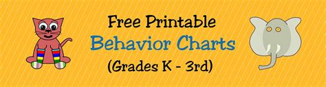 Free Printable Behavior Charts For Teachers And Students Kindergarten