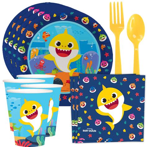 Baby Shark Tableware Kit Serves 8 Baby Birthday