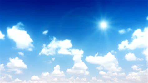 Sunny Sky With Clouds Background Stock Footage Video 100 Royalty Free