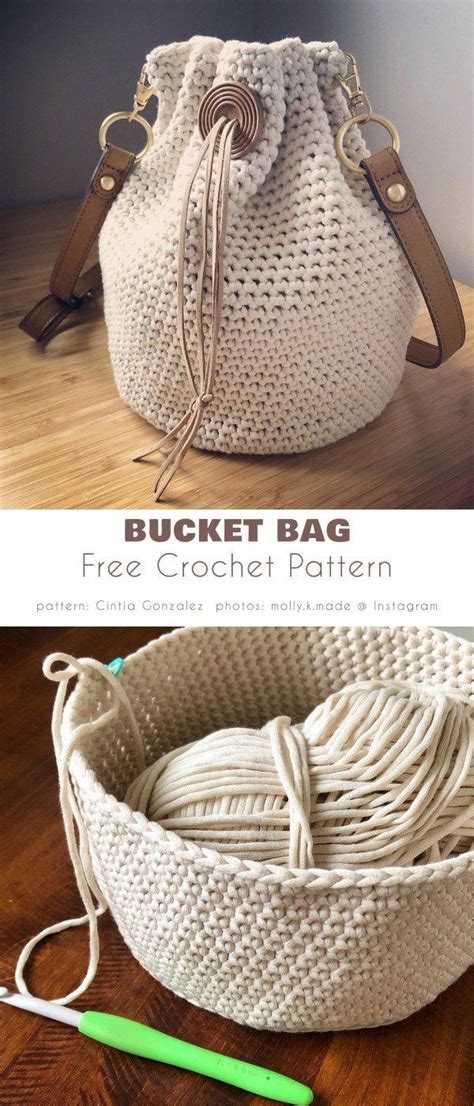Drawstring Bucket Bag Free Crochet Patterns Your Crochet Free Crochet