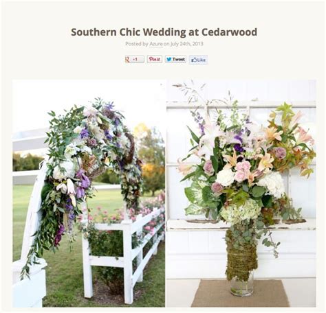 Cedarwood Weddings Southern Chic Style Featured On Onewed Cedarwood