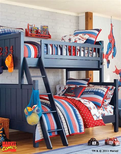 Boys will always be attracted to superhero and it would be a great way to enhance their imagination by presenting them with the spiderman bedroom theme on a budget. Themed Kids Bedroom Design Superhero ~ NUNUDESIGN