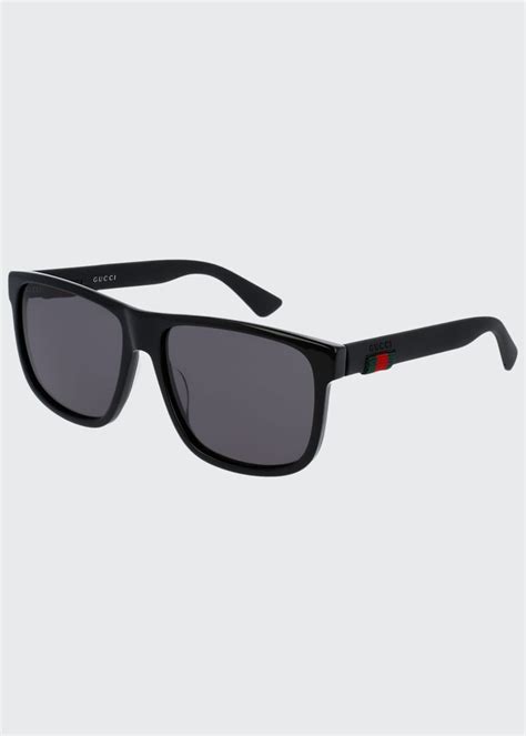 gucci square acetate sunglasses black bergdorf goodman
