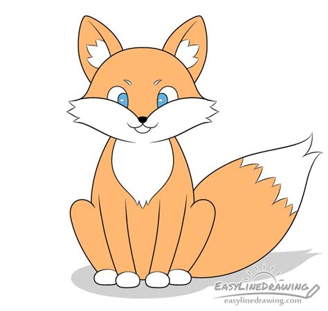 How To Draw A Fox Step By Step Easylinedrawing Fox Drawing Easy