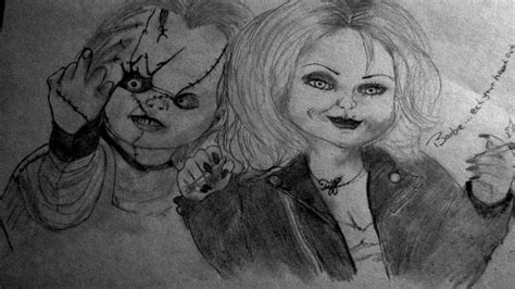 Chucky And Tiffany Speed Pencil Sketch Youtube