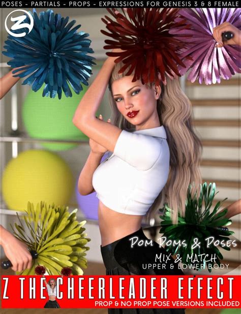 Z The Cheerleader Effect Props And Poses For Genesis 3 And 8 Female Render State