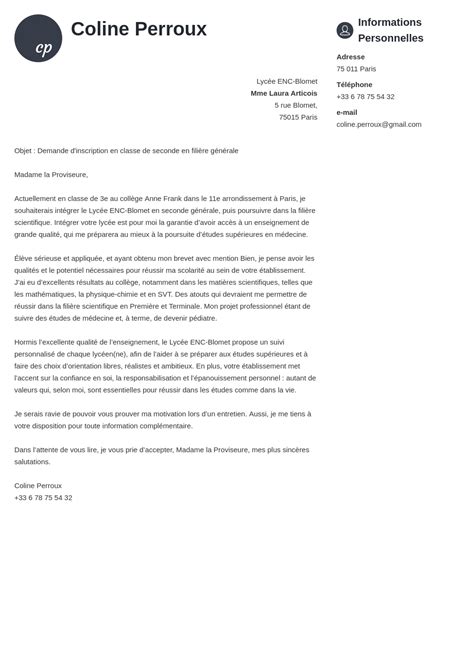 Lettre De Motivation Lycée Pour Entrer En Lycée Privépublic