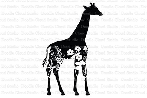 Floral Giraffe Svg Floral Giraffe Clipart Floral Animal 512130