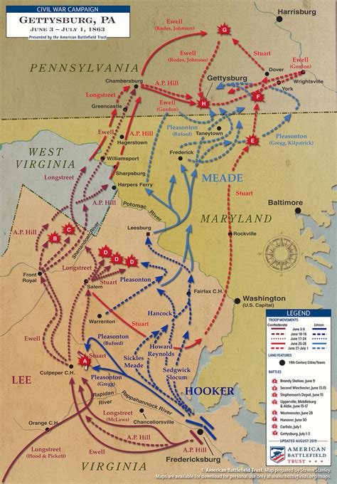 Gettysburg Campaign June 3 To July 1 1863 American Battlefield Trust
