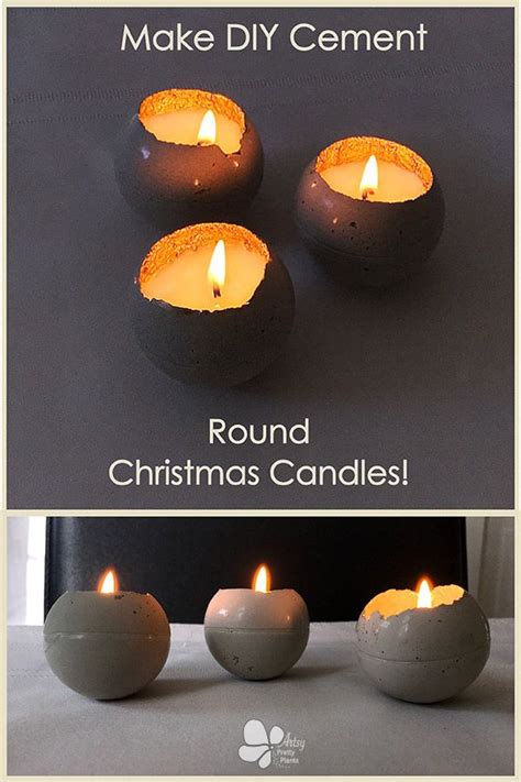Round Cement Christmas Candle | Cement candle, Diy holiday decor, Candles