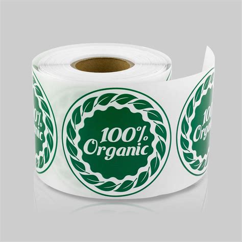 Round 100 Organic Stickers 2 Inch 300 Labels Per Roll 2 Rolls