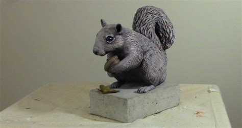 Epoxy Clay Outdoor Squirrel Sculpture After Its Been Painted
