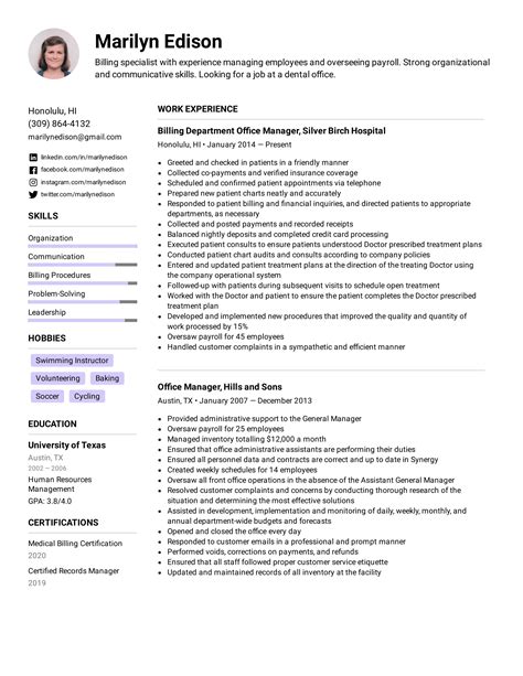 Office Manager Resume Example And Writing Tips For 2020