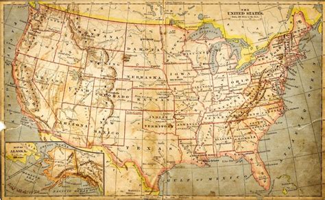 Vintage Map Of America Old Map American Map Usa Vintage Map Etsy