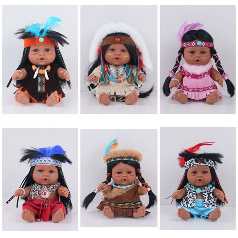 10 vinyl posable native american dolls set of 6 asst d dv10776k kinnex dolls