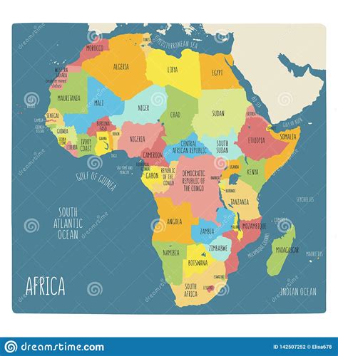 Mapa Politico De Las Regiones De Africa Ilustracion Del Vector Images