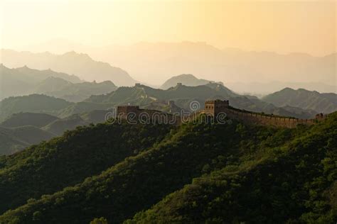 Great Wall Of China At Sunrise Stock Image Image Of Brick Nature