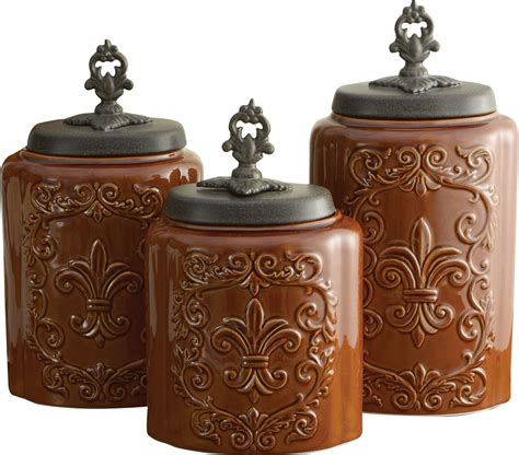 3 Piece Erin Canister Set Ceramic Kitchen Canisters Kitchen Canister