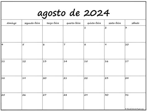 Agosto De 2022 Calendario Grátis Em Português Calendario Agosto