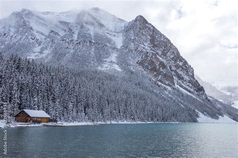 Cabin At Lake Louise In Banff National Park Stock Photo Adobe Stock