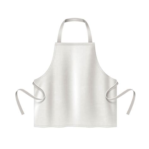 Premium Vector White Blank Kitchen Cotton Apron Isolated On Background Protective Uniform For
