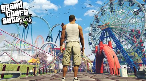 Franklin Goes To A Theme Park Gta 5 Mods Youtube