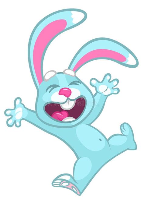 easter cartoon happy bunny rabbit excited stock vector illustration of hare funny 142187489