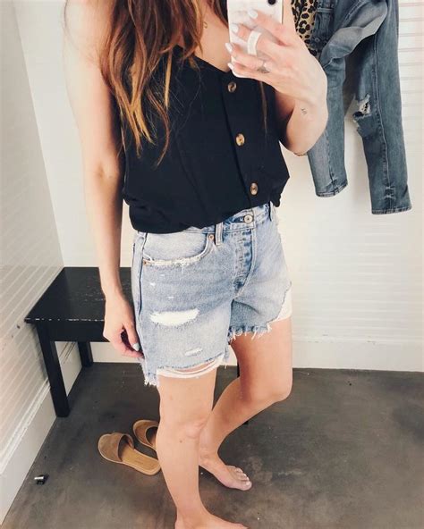 On A Quest To Find The Best Mid Length Denim Shorts Loving This