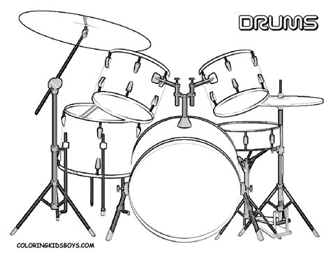Pin To Color Music Coloring Coloring Pages Drums