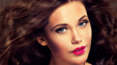 Girl Model Face Eyes Lips Woman Pink Hd Wallpaper