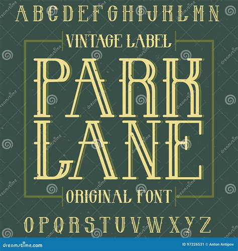 Vintage Label Typeface Stock Vector Illustration Of Handwriting 97226531