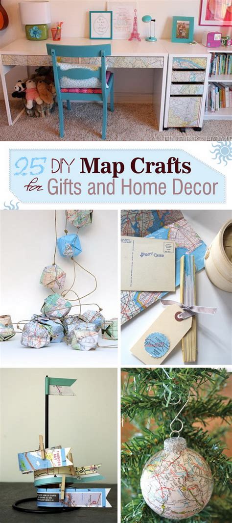 25 Diy Map Crafts For Ts And Home Decor
