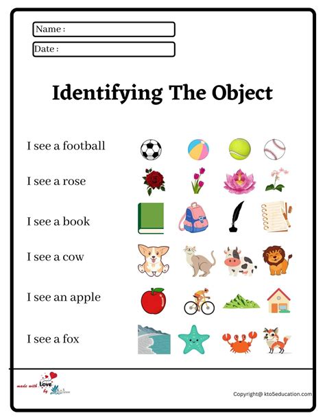 Identifying The Object Worksheet 2 Free Download