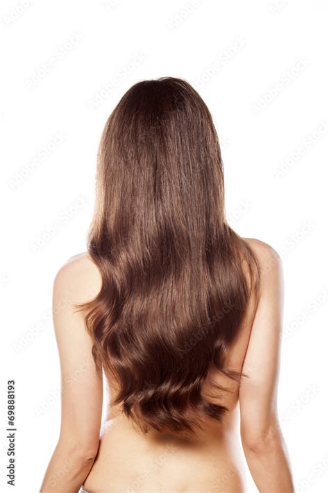 Rear View Of A Naked Woman With Long Hair Stock Photo Adobe Stock