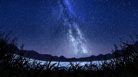 Download Wallpaper 1600x900 Stars Starry Sky Milky Way Art Night