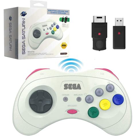 Retro Bit Official Sega Saturn 24 Ghz Wireless Controller 8 Button