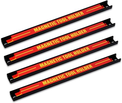 Navaris Set Of 4 Magnetic Tool Holder Rack 12 Inch Heavy Duty Garage Wall Holder Strip For
