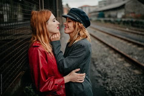 Beautiful Lesbian Couple Shoot On An Abandoned Railway Del Colaborador De Stocksy Thais Ramos