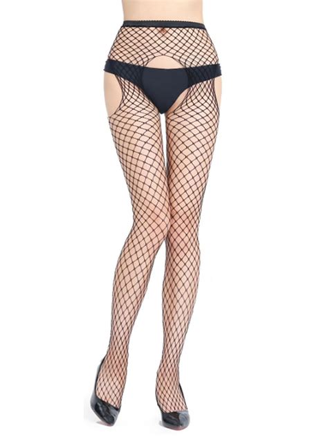Upairc Womens High Waist Fishnet Stretch Hollow Stocking Tights