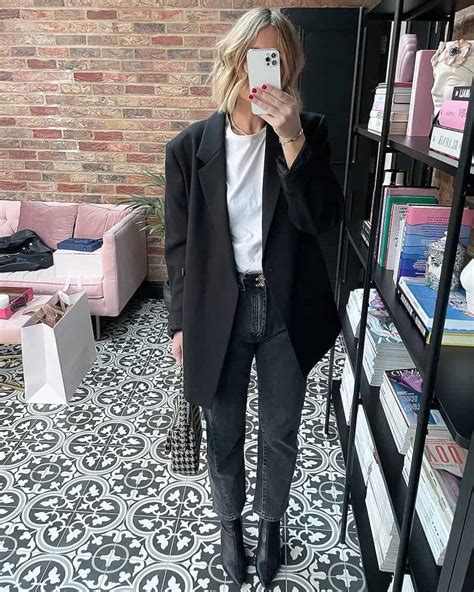 13 elevated black blazer outfit ideas for women casual dressy