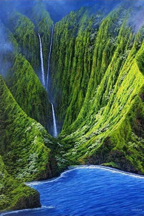 Hawaii Waterfall Wonders Of The World Nature