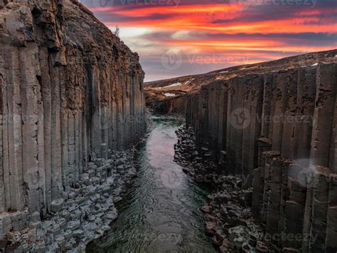 Epic View Of The Studlagil Basalt Canyon Iceland 7918799 Stock Photo