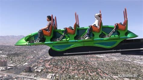 Hd Full Stratosphere Tower Tour 4 Rides Highest Thrill Rides In