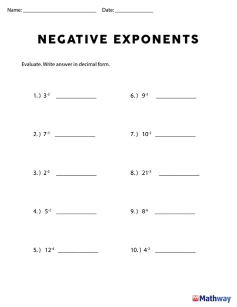 Introduction To Exponents Worksheets