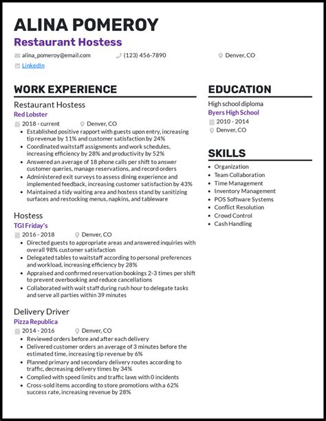 7 Hostess Resume Examples To Land A Job In 2024
